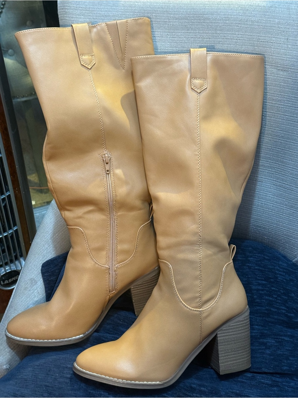 Classic Camel/Tan Knee-High Women's Boots - Picture 3 of 5